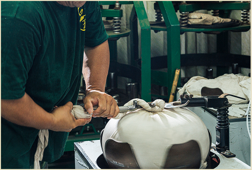 Tea leaves are compressed into a ball shape.